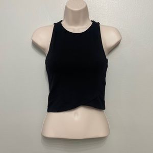 Stradivarius Black Crossover Cropped Tank Top Size S